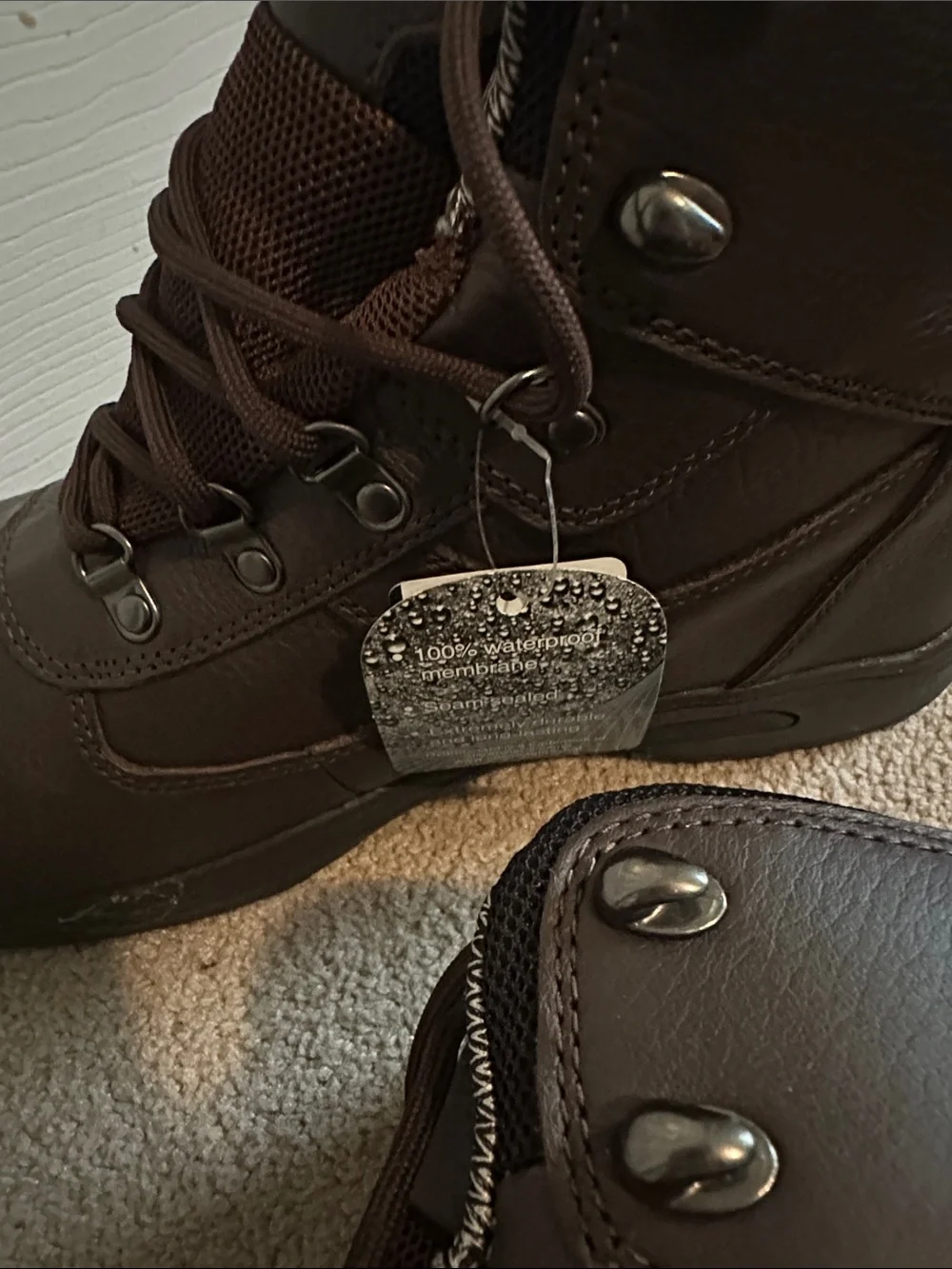 Men's Brown Leather Lace-Up Work Boots
